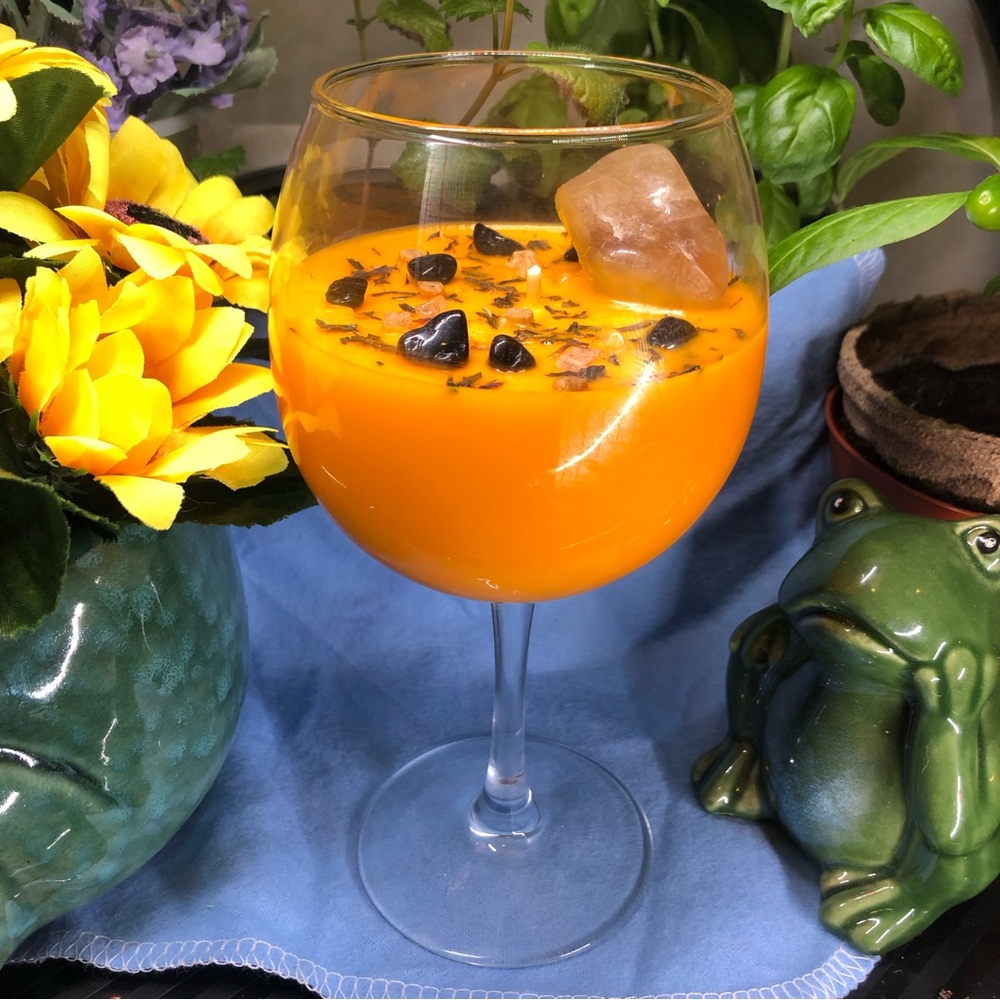 Homemade Soy Candle: Orange Blossom Herbs